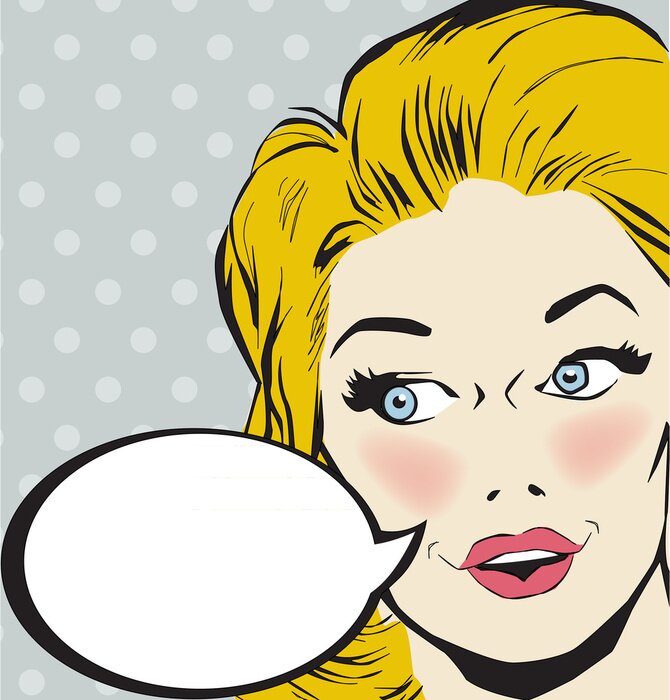 Poster  Femme blonde en style bande dessinée