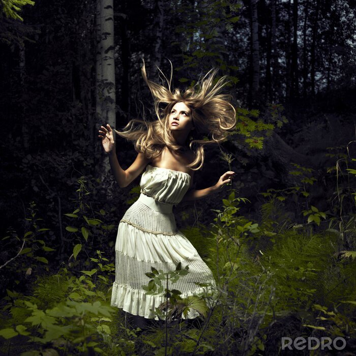 Poster  Femme dans une forêt