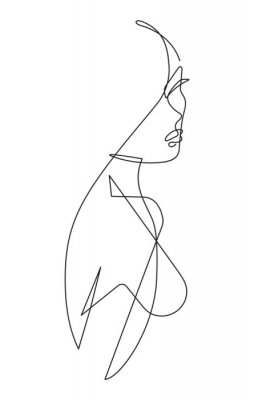 Poster  Femme Figure Continu Vector Line Art 4