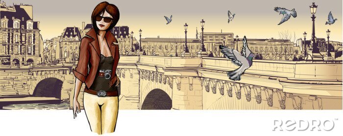 Poster  Femme graphique à Paris