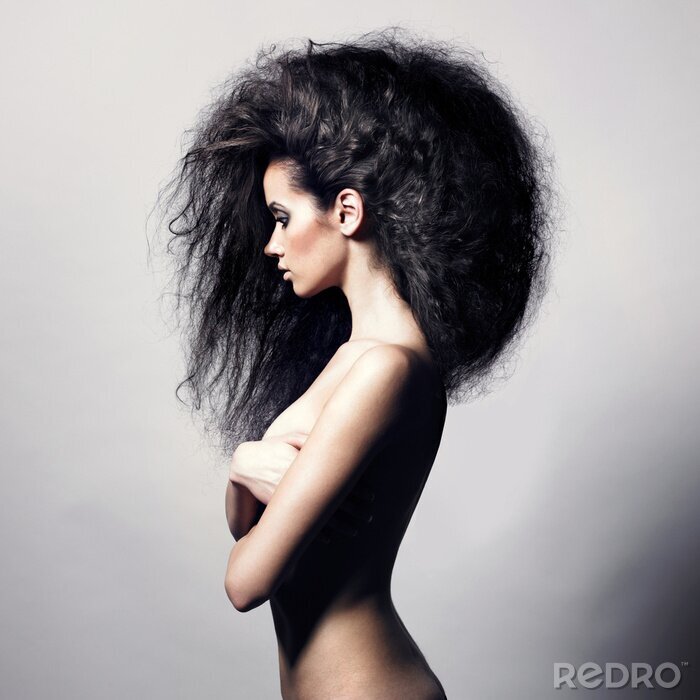 Poster  Femme nue et cheveux