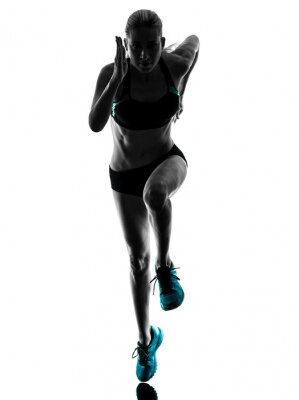 Poster  femme runner running silhouette joggeuse