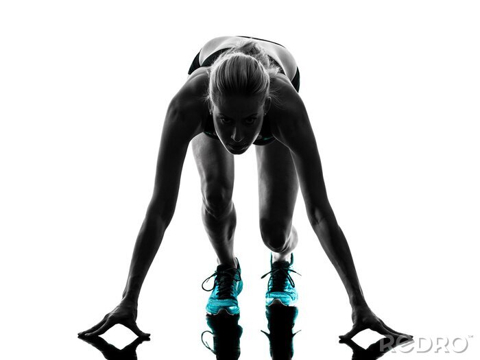 Poster  femme runner running silhouette joggeuse