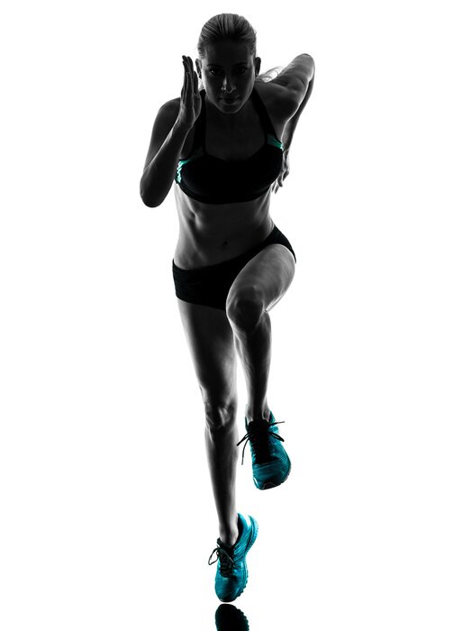 Poster  femme runner running silhouette joggeuse