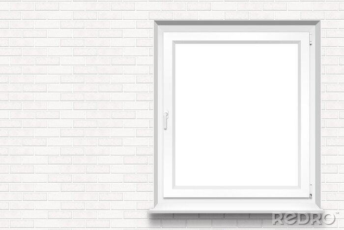 Poster  Fenêtre blanche simple