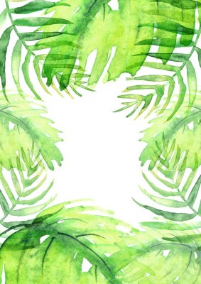 Poster  Feuilles de palmier aux contours flous