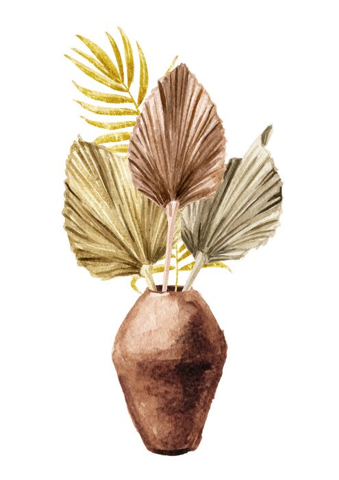 Poster  Feuilles de palmier dans un vase