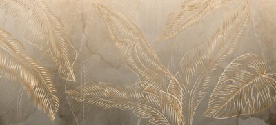 Feuilles tropicales sur fond aquarelle