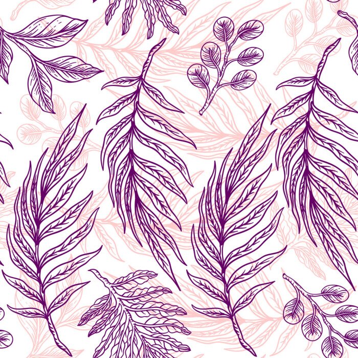 Poster  Feuilles violettes