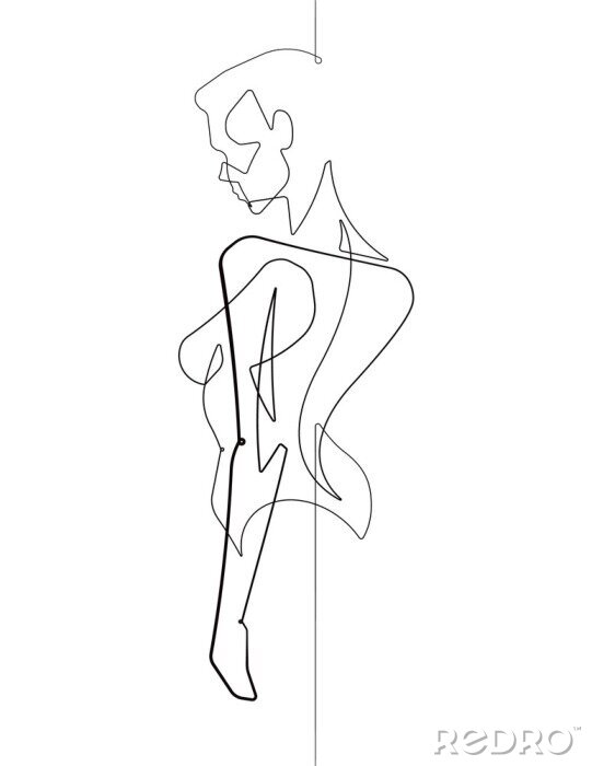 Poster  Figure féminine avec son dos tourné