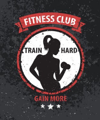 Poster  Fitness, club, grunge, couleur, logo, impression, athlétique, girl ...