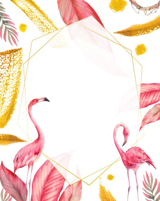 Poster  Flamants sur un modèle XXL