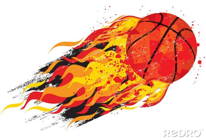 Poster  Flaming basketball