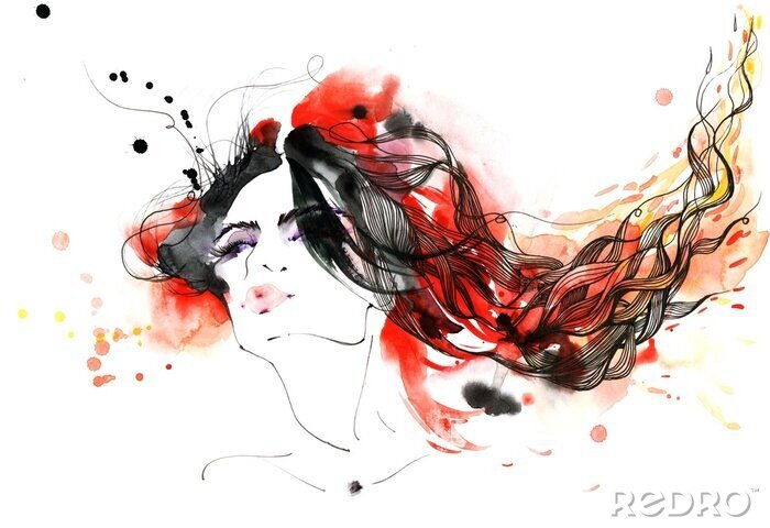 Poster  flaming hair