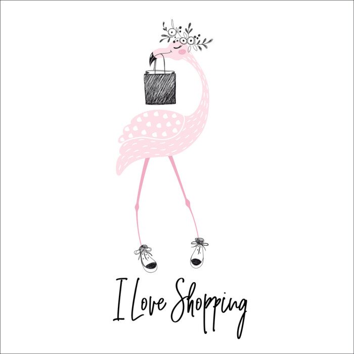 Poster  Flamingo cute print