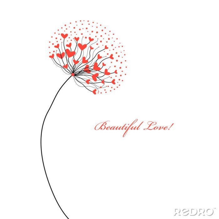 Poster  Fleur avec un motif de coeur