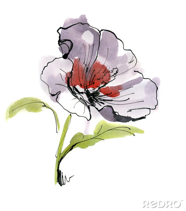 Poster  Fleur exotique à l'aquarelle