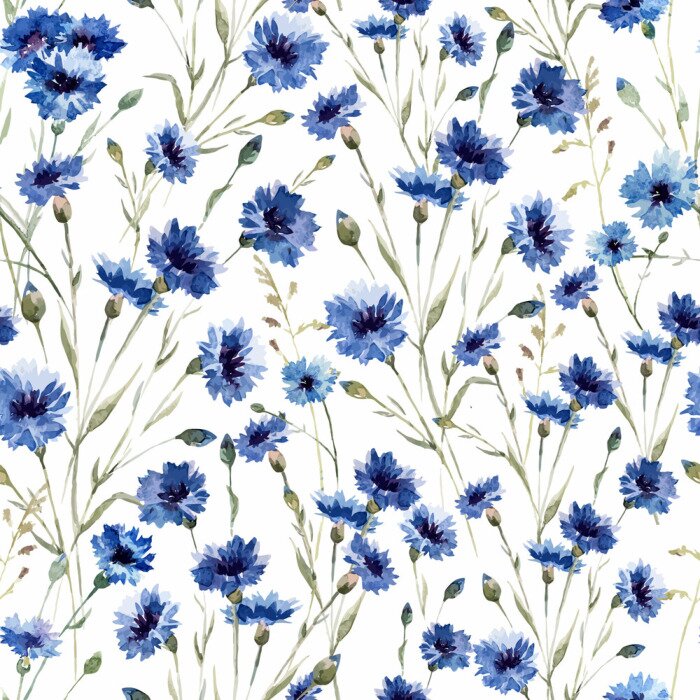 Poster  Fleurs bleues 9