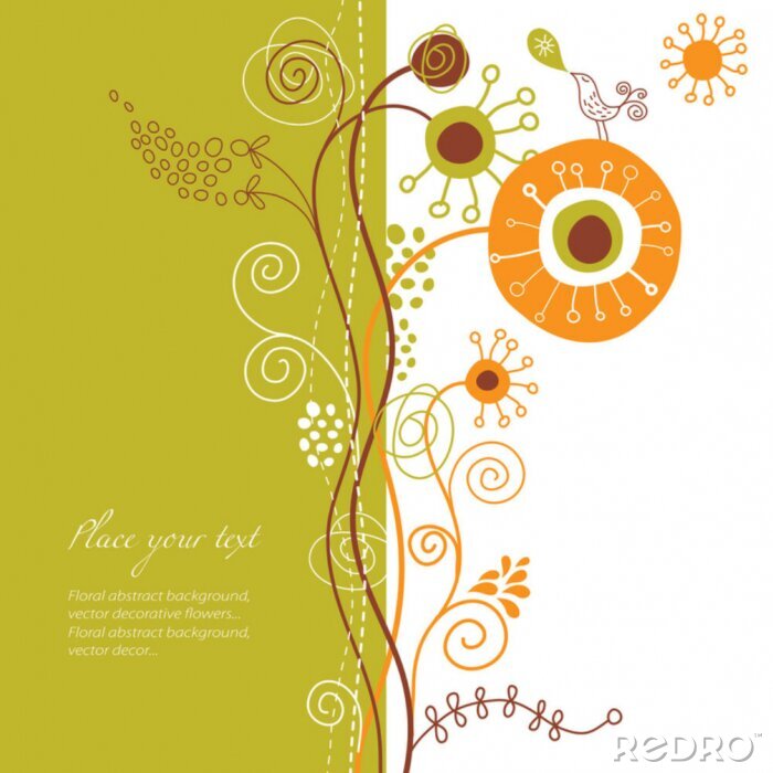 Poster  Fleurs pour enfants sur une illustration colorée