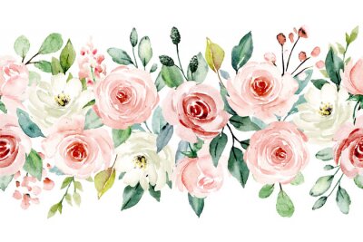 Fleurs roses et blanches pastel dans une esthétique pastel