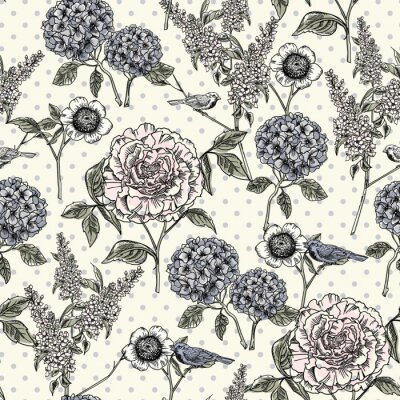 Poster  Floral pattern sans soudure. Textures dessinées à la main à la mode.