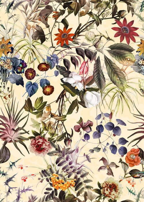 Poster  Flowers pattern.Silk scarf design, fashion textile. Background for the design and decoration of textiles. art abstract design, Seamless flower pattern