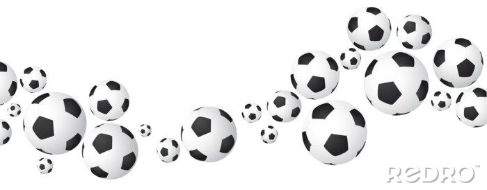 Poster  Fond ballons de foot