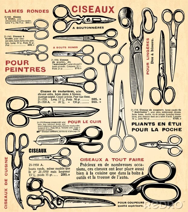 Poster  Fond ciseaux