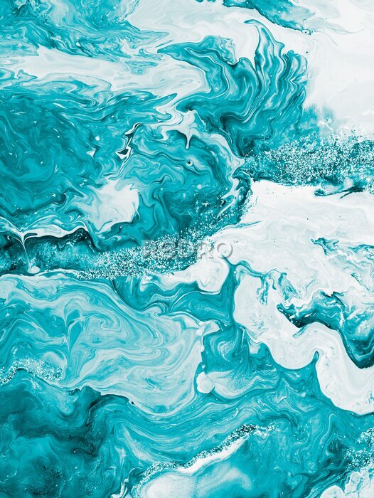 Poster  Fond marbré dans une nuance turquoise