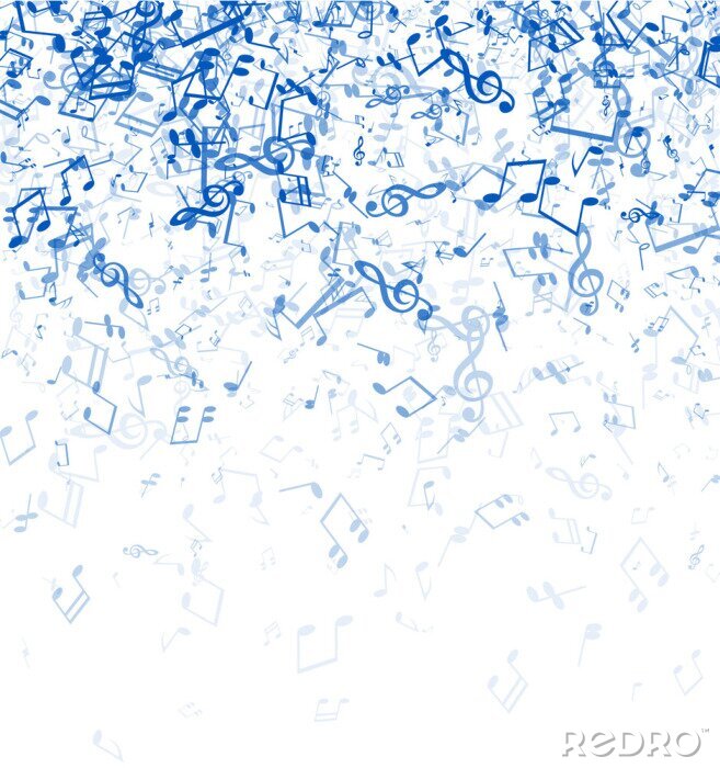 Poster  Fond musical blanc avec des notes.