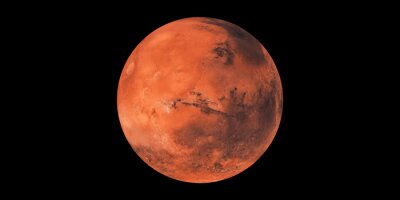 Poster  Fond noir de la planète rouge Mars