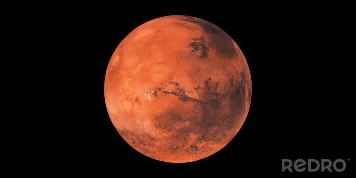 Poster  Fond noir de la planète rouge Mars