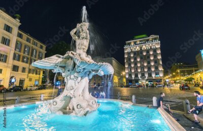 Poster  Fontaine illuminée à Rome la nuit