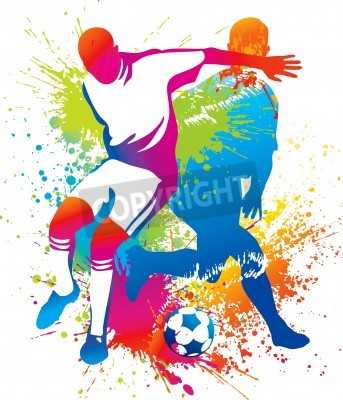 Poster  Football deux joueurs en costume