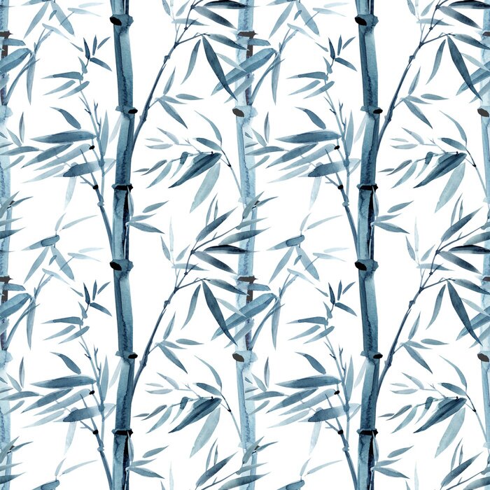 Poster  Forêt de bambous sur fond clair