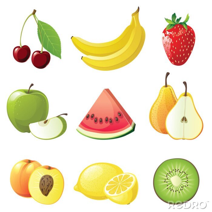 Poster  fruits icônes