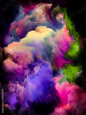 Poster  Fumée colorée sur fond noir