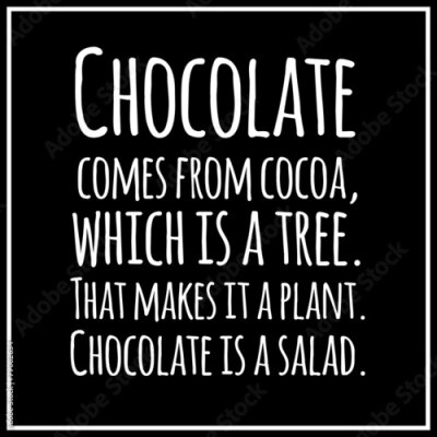 Poster  Funny, inspirational, quotation about chocolate.