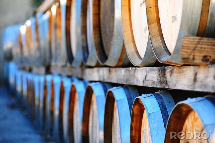 Poster  Fûts peints en bleu