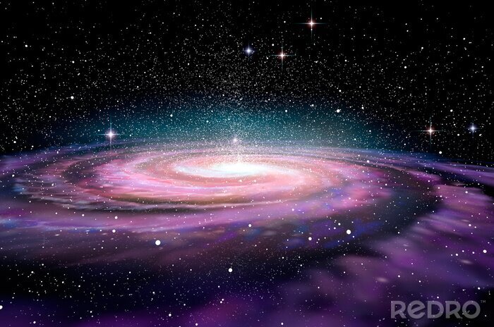 Poster  Galaxie 3D colorée