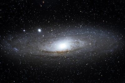 Poster  Galaxie spirale d'Andromède avec une tache lumineuse au centre