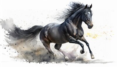 Poster  Galop du cheval noir