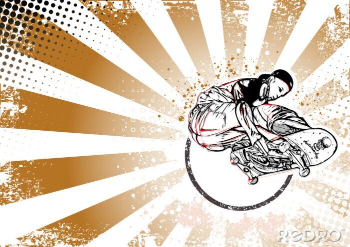 Poster  Garçon sur un skateboard