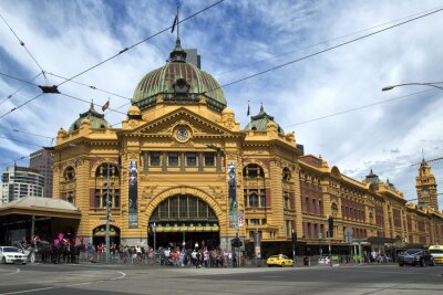 Poster  Gare Flinders Street à Melbourne, en Australie.