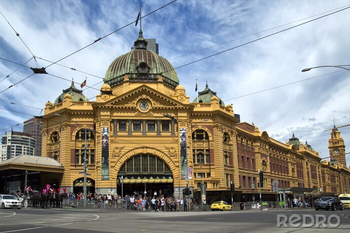 Poster  Gare Flinders Street à Melbourne, en Australie.