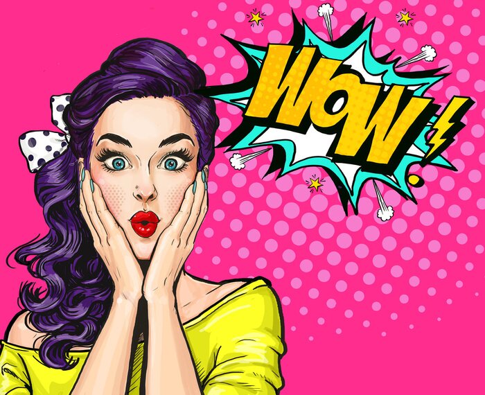 Poster  Gens et fille pop art