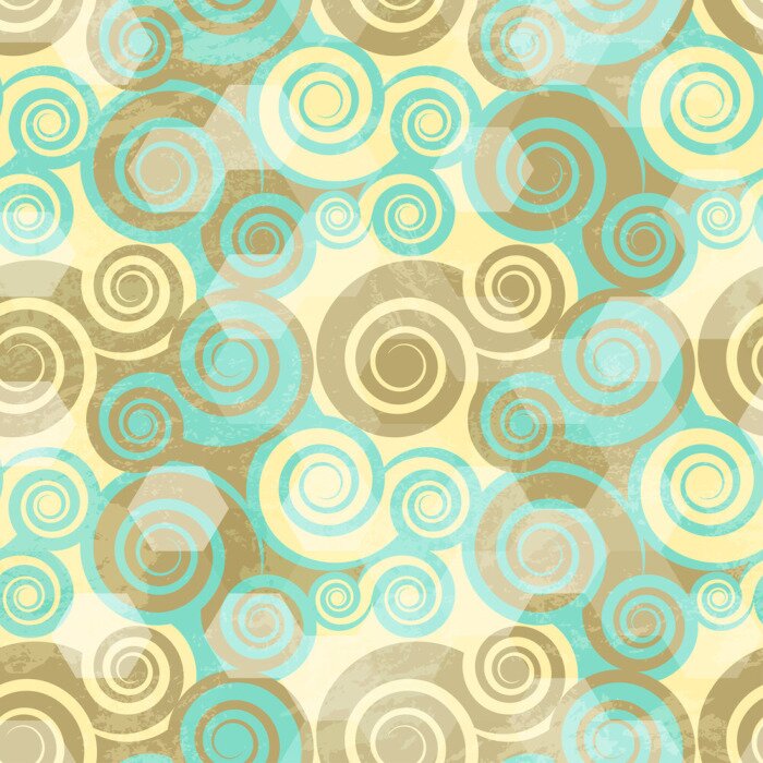 Poster  Géométrie en spirale teintes vertes