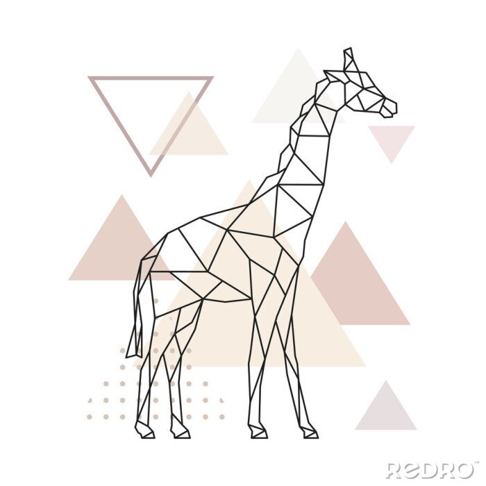 Poster  Girafe géométrique