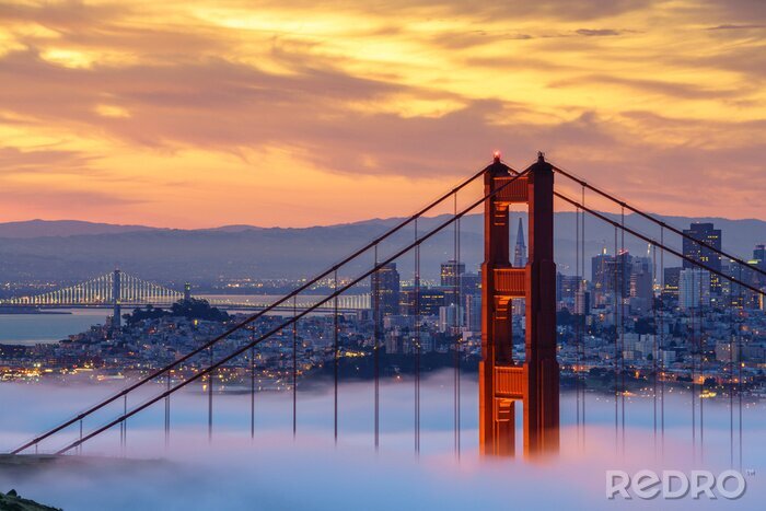 Poster  Golden Gate Bridge dans les nuages