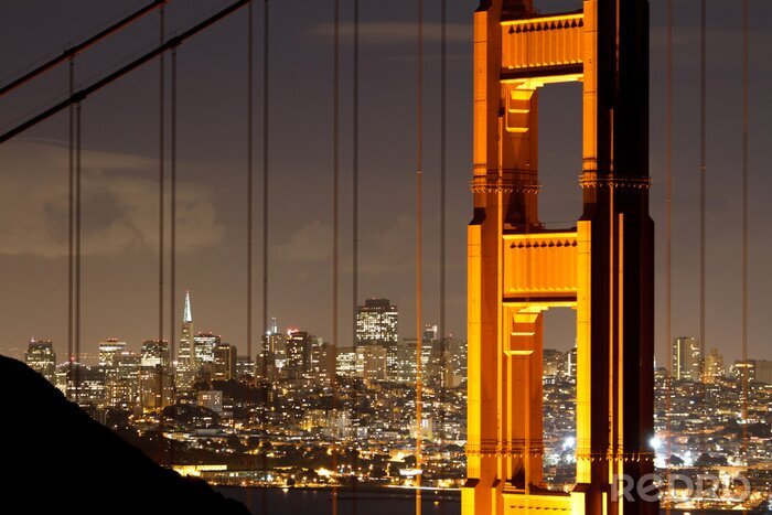 Poster  Golden Gate de nuit